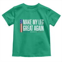 Make My Leg Great Again Funny Broken Leg Surgery Recovery Toddler T Shirt Vintage USA Flag Patriotic
