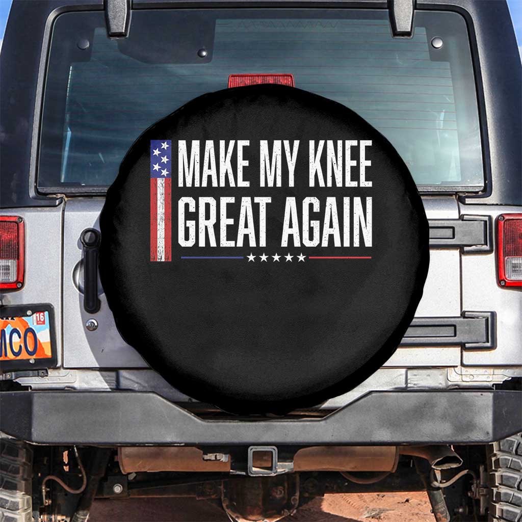 Make My Knee Great Again Funny Broken Knee Surgery Recovery Spare Tire Cover Vintage USA Flag Patriotic