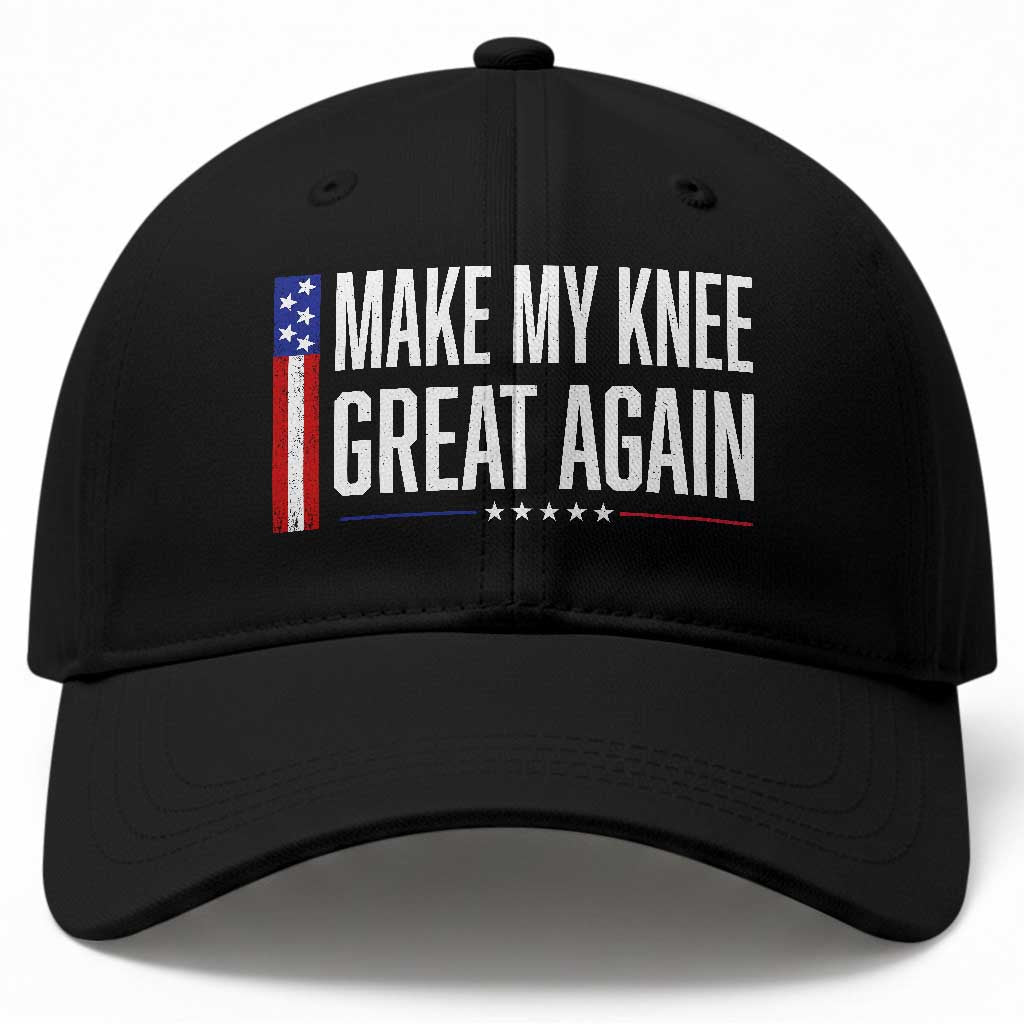 Make My Knee Great Again Funny Broken Knee Surgery Recovery Baseball Cap Vintage USA Flag Patriotic