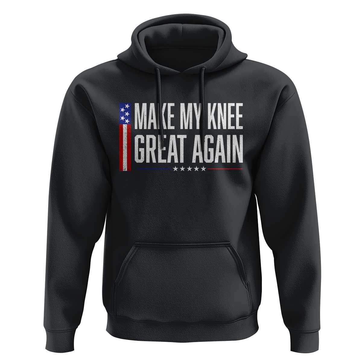 Make My Knee Great Again Funny Broken Knee Surgery Recovery Hoodie Vintage USA Flag Patriotic