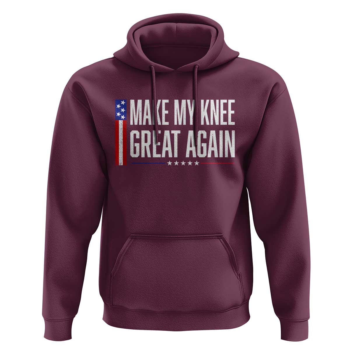 Make My Knee Great Again Funny Broken Knee Surgery Recovery Hoodie Vintage USA Flag Patriotic