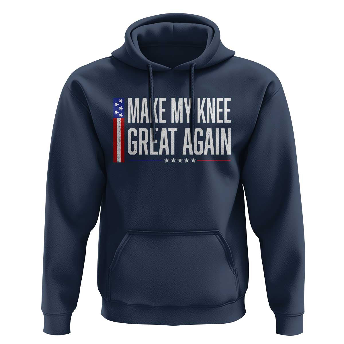 Make My Knee Great Again Funny Broken Knee Surgery Recovery Hoodie Vintage USA Flag Patriotic