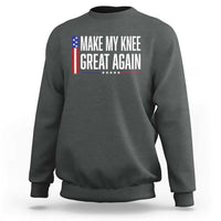 Make My Knee Great Again Funny Broken Knee Surgery Recovery Sweatshirt Vintage USA Flag Patriotic