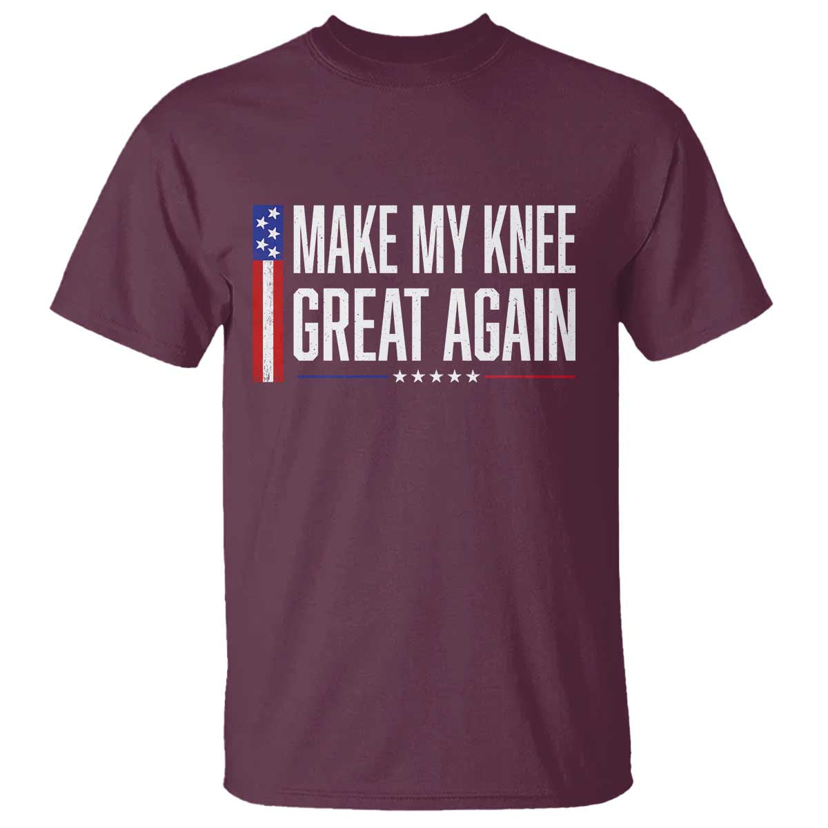 Make My Knee Great Again Funny Broken Knee Surgery Recovery T Shirt Vintage USA Flag Patriotic