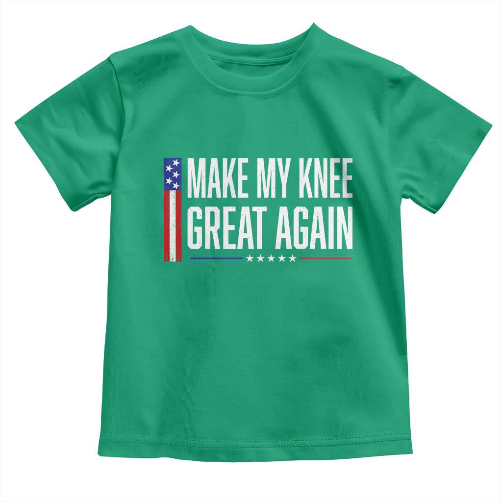 Make My Knee Great Again Funny Broken Knee Surgery Recovery Toddler T Shirt Vintage USA Flag Patriotic