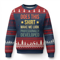 Does This Shirt Make Me Look Professionally Developed Vintage Graphic Ugly Christmas Sweater
