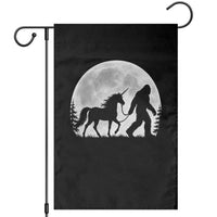 Bigfoot Walking Unicorn Garden Flag Full Moon Sasquatch Fantasy Forest Silhouette