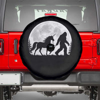 Bigfoot Walking Unicorn Spare Tire Cover Full Moon Sasquatch Fantasy Forest Silhouette