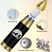 Bigfoot Walking Unicorn Bullet Tumbler Full Moon Sasquatch Fantasy Forest Silhouette