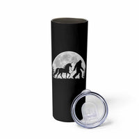 Bigfoot Walking Unicorn Skinny Tumbler Full Moon Sasquatch Fantasy Forest Silhouette