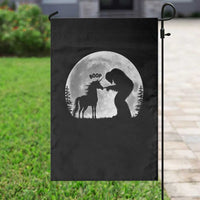 Bigfoot Boop Unicorn Garden Flag Funny Sasquatch Full Moon Fantasy Forest Silhouette