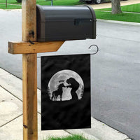 Bigfoot Boop Unicorn Garden Flag Funny Sasquatch Full Moon Fantasy Forest Silhouette