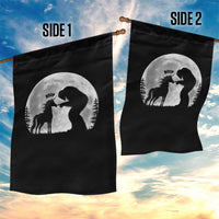 Bigfoot Boop Unicorn Garden Flag Funny Sasquatch Full Moon Fantasy Forest Silhouette