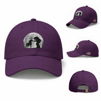 Bigfoot Boop Unicorn Baseball Cap Funny Sasquatch Full Moon Fantasy Forest Silhouette