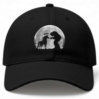 Bigfoot Boop Unicorn Baseball Cap Funny Sasquatch Full Moon Fantasy Forest Silhouette