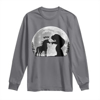 Bigfoot Boop Unicorn Long Sleeve Shirt Funny Sasquatch Full Moon Fantasy Forest Silhouette