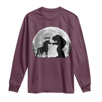 Bigfoot Boop Unicorn Long Sleeve Shirt Funny Sasquatch Full Moon Fantasy Forest Silhouette