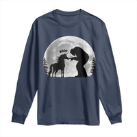 Bigfoot Boop Unicorn Long Sleeve Shirt Funny Sasquatch Full Moon Fantasy Forest Silhouette