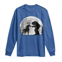 Bigfoot Boop Unicorn Long Sleeve Shirt Funny Sasquatch Full Moon Fantasy Forest Silhouette