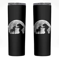 Bigfoot Boop Unicorn Skinny Tumbler Funny Sasquatch Full Moon Fantasy Forest Silhouette
