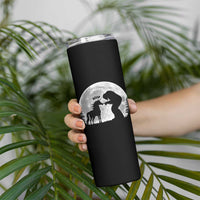 Bigfoot Boop Unicorn Skinny Tumbler Funny Sasquatch Full Moon Fantasy Forest Silhouette