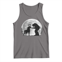 Bigfoot Boop Unicorn Tank Top Funny Sasquatch Full Moon Fantasy Forest Silhouette