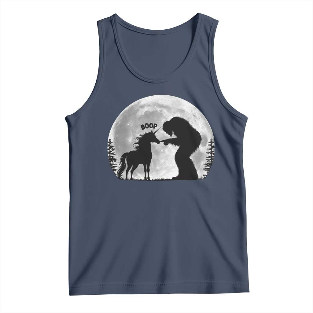Bigfoot Boop Unicorn Tank Top Funny Sasquatch Full Moon Fantasy Forest Silhouette