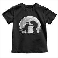 Bigfoot Boop Unicorn Toddler T Shirt Funny Sasquatch Full Moon Fantasy Forest Silhouette