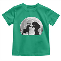 Bigfoot Boop Unicorn Toddler T Shirt Funny Sasquatch Full Moon Fantasy Forest Silhouette