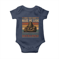 Does This Make Me Look Professionally Developed Funny Bigfoot Baby Onesie Sasquatch Retro Humor