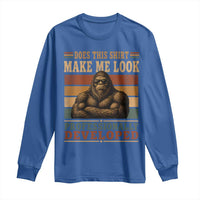 Does This Make Me Look Professionally Developed Funny Bigfoot Long Sleeve Shirt Sasquatch Retro Humor