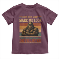Does This Make Me Look Professionally Developed Funny Bigfoot Toddler T Shirt Sasquatch Retro Humor