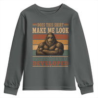 Does This Make Me Look Professionally Developed Funny Bigfoot Youth Sweatshirt Sasquatch Retro Humor