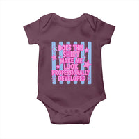 Does This Make Me Look Professionally Developed Baby Onesie Funny Retro Groovy Pink Graphic
