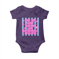 Does This Make Me Look Professionally Developed Baby Onesie Funny Retro Groovy Pink Graphic