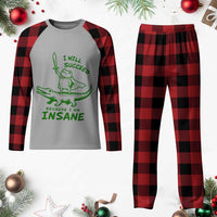 I Will Succeed Because I Am Insane Frog Crocodile Plaid Pajama Set