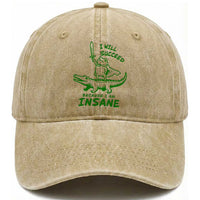 I Will Succeed Because I Am Insane Frog Crocodile Washed Cotton Baseball Cap