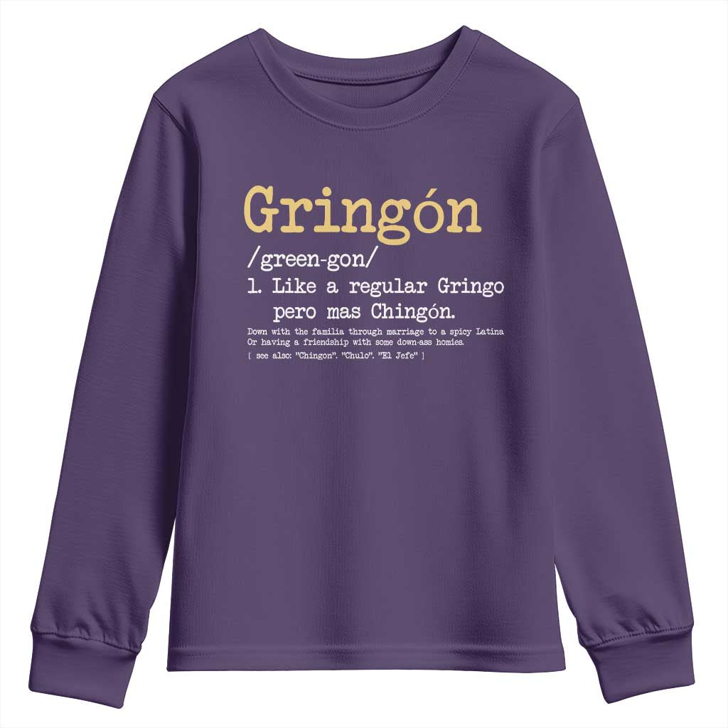 Gringon Green-gon Like A Regular Gringo Pero Mas Chingon Youth Sweatshirt Mexican Mexico Pride