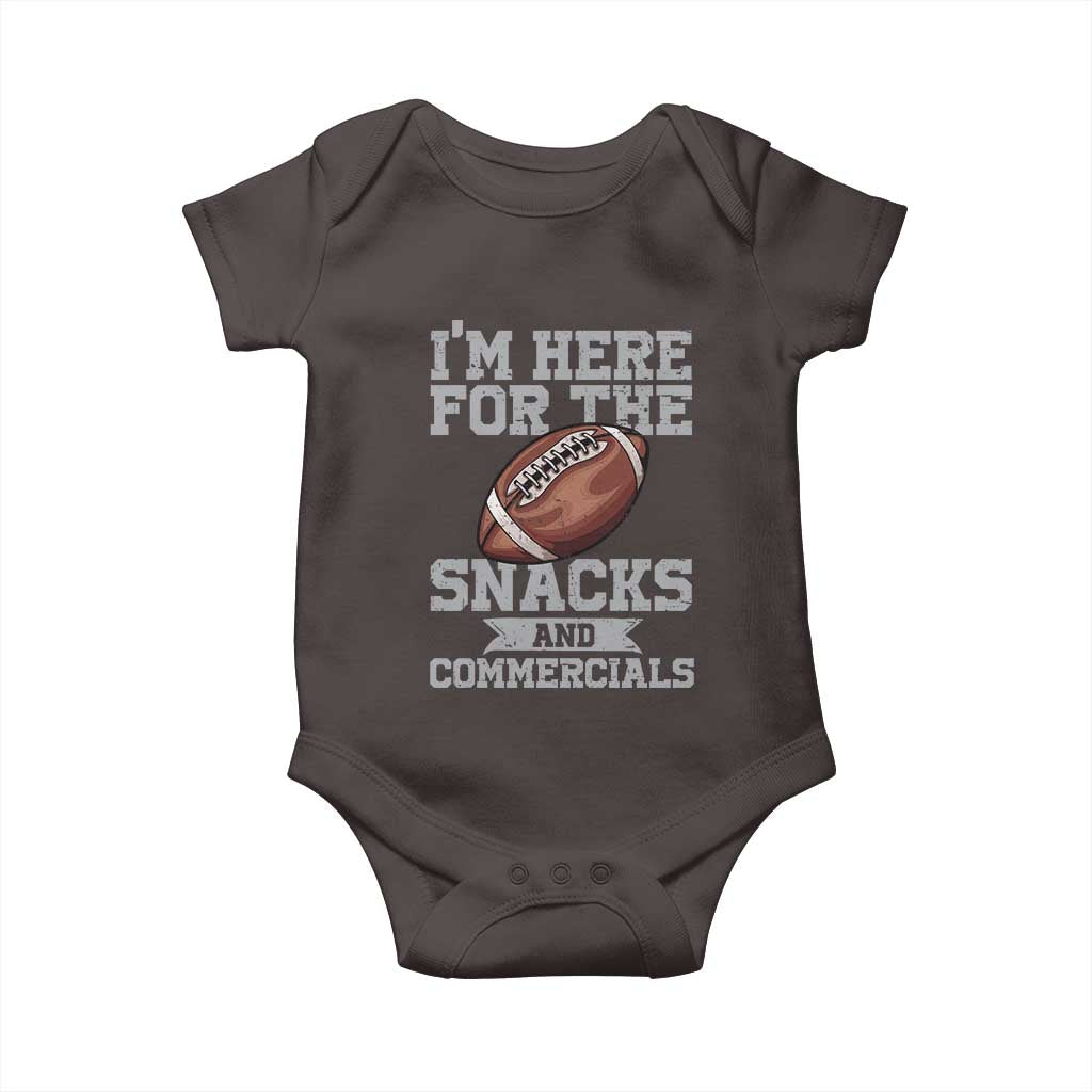 Funny Football Baby Onesie I'm Just Here For The Snacks And Commercials Halftime Show