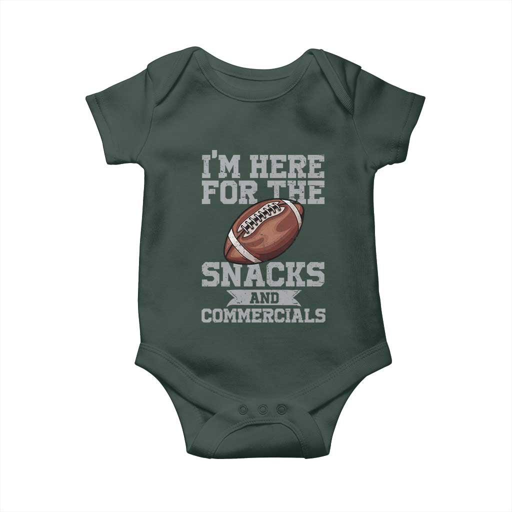 Funny Football Baby Onesie I'm Just Here For The Snacks And Commercials Halftime Show