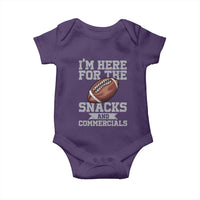 Funny Football Baby Onesie I'm Just Here For The Snacks And Commercials Halftime Show