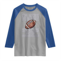 Funny Football Raglan Shirt I'm Just Here For The Snacks And Commercials Halftime Show