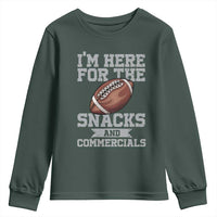 Funny Football Youth Sweatshirt I'm Just Here For The Snacks And Commercials Halftime Show
