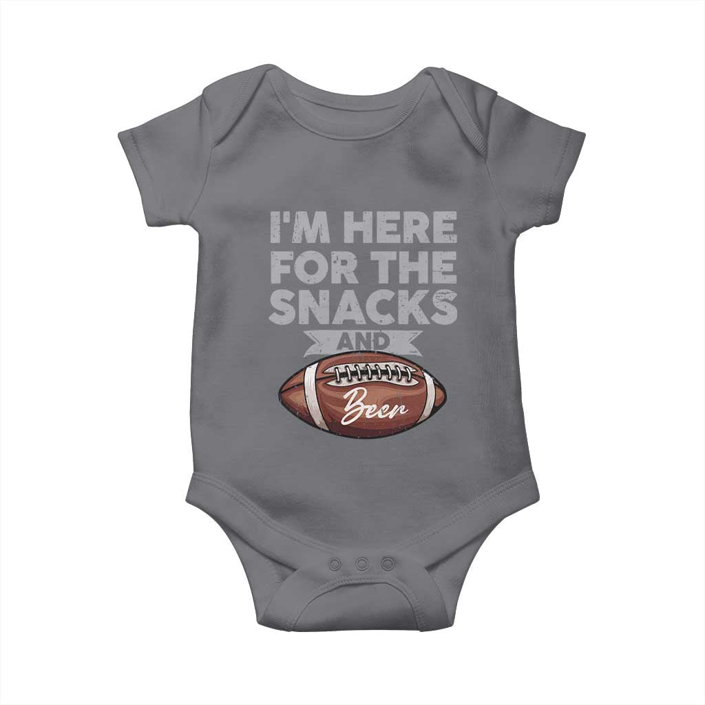 Funny Football Baby Onesie I'm Just Here For The Snacks And Beer
