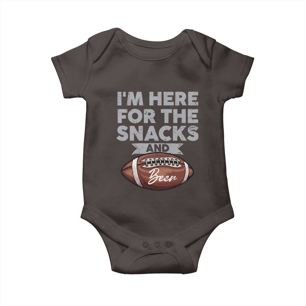 Funny Football Baby Onesie I'm Just Here For The Snacks And Beer