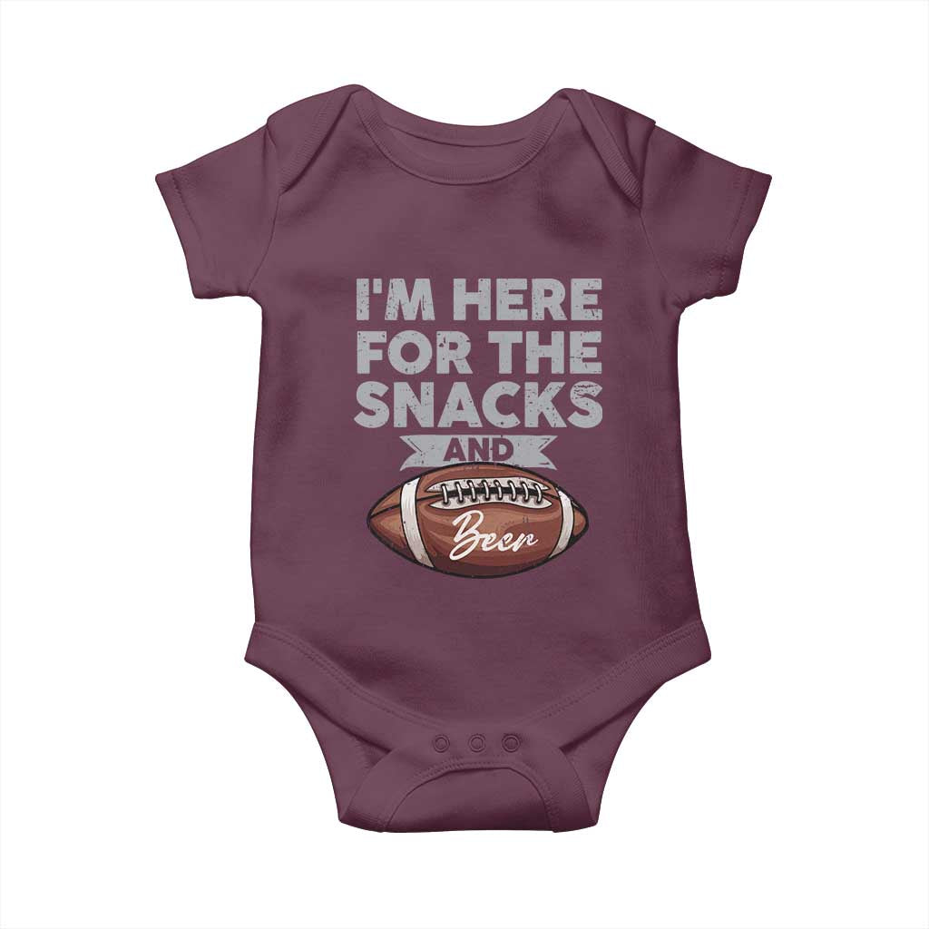 Funny Football Baby Onesie I'm Just Here For The Snacks And Beer