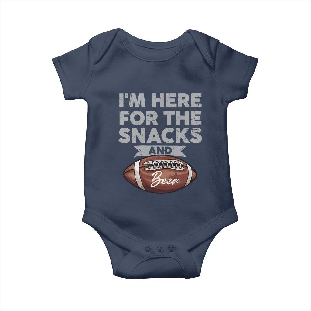 Funny Football Baby Onesie I'm Just Here For The Snacks And Beer