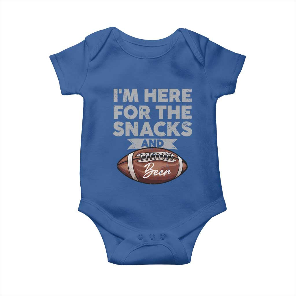 Funny Football Baby Onesie I'm Just Here For The Snacks And Beer