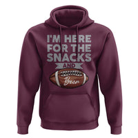 Funny Football Bowl Gift Hoodie I'm Just Here For The Snacks And Beer