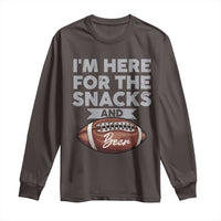 Funny Football Long Sleeve Shirt I'm Just Here For The Snacks And Beer
